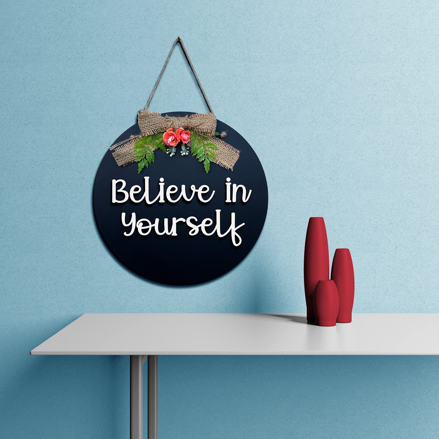 Believe in Yourself Motivational Quotes Wall Frames Hanging For Kids Room, Study Room, Office, and Home Positive Wooden Quotes W
